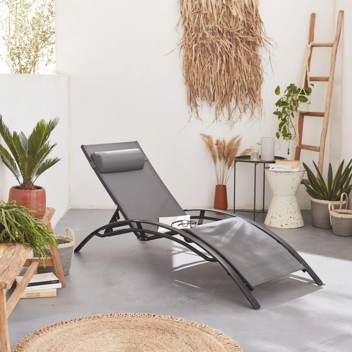 Alice's Garden Louisa Ligstoelen - Aluminium/Textileen - 1,67 M - Antraciet/Grijs 2 Alice's Garden Louisa Ligstoelen - Aluminium/Textileen - 1,67 M - Antraciet/Grijs - Afbeelding 2