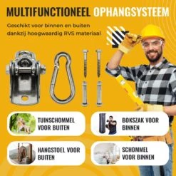 Itstrong® Plafondhaak Ophangsysteem Voor Binnen & Buiten – Ophanghaak Voor Bokszak – Schommel – Schommelstoel – Hangstoel - RVS -Optimaal Tuinmeubel Winkel 1200x1200 196