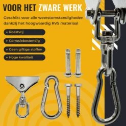 Itstrong® Plafondhaak Ophangsysteem Voor Binnen & Buiten – Ophanghaak Voor Bokszak – Schommel – Schommelstoel – Hangstoel - RVS -Optimaal Tuinmeubel Winkel 1200x1200 197