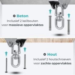 AVINT GOODS RVS Ophangsysteem Plafondhaak Bokszak – Schroefhaak & Ophanghaak Hangstoel – Muurhaak Binnen & Buiten - 550KG -Optimaal Tuinmeubel Winkel 1200x1200 199