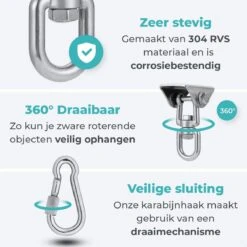 AVINT GOODS RVS Ophangsysteem Plafondhaak Bokszak – Schroefhaak & Ophanghaak Hangstoel – Muurhaak Binnen & Buiten - 550KG -Optimaal Tuinmeubel Winkel 1200x1200 200