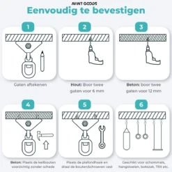 AVINT GOODS RVS Ophangsysteem Plafondhaak Bokszak – Schroefhaak & Ophanghaak Hangstoel – Muurhaak Binnen & Buiten - 550KG -Optimaal Tuinmeubel Winkel 1200x1200 204