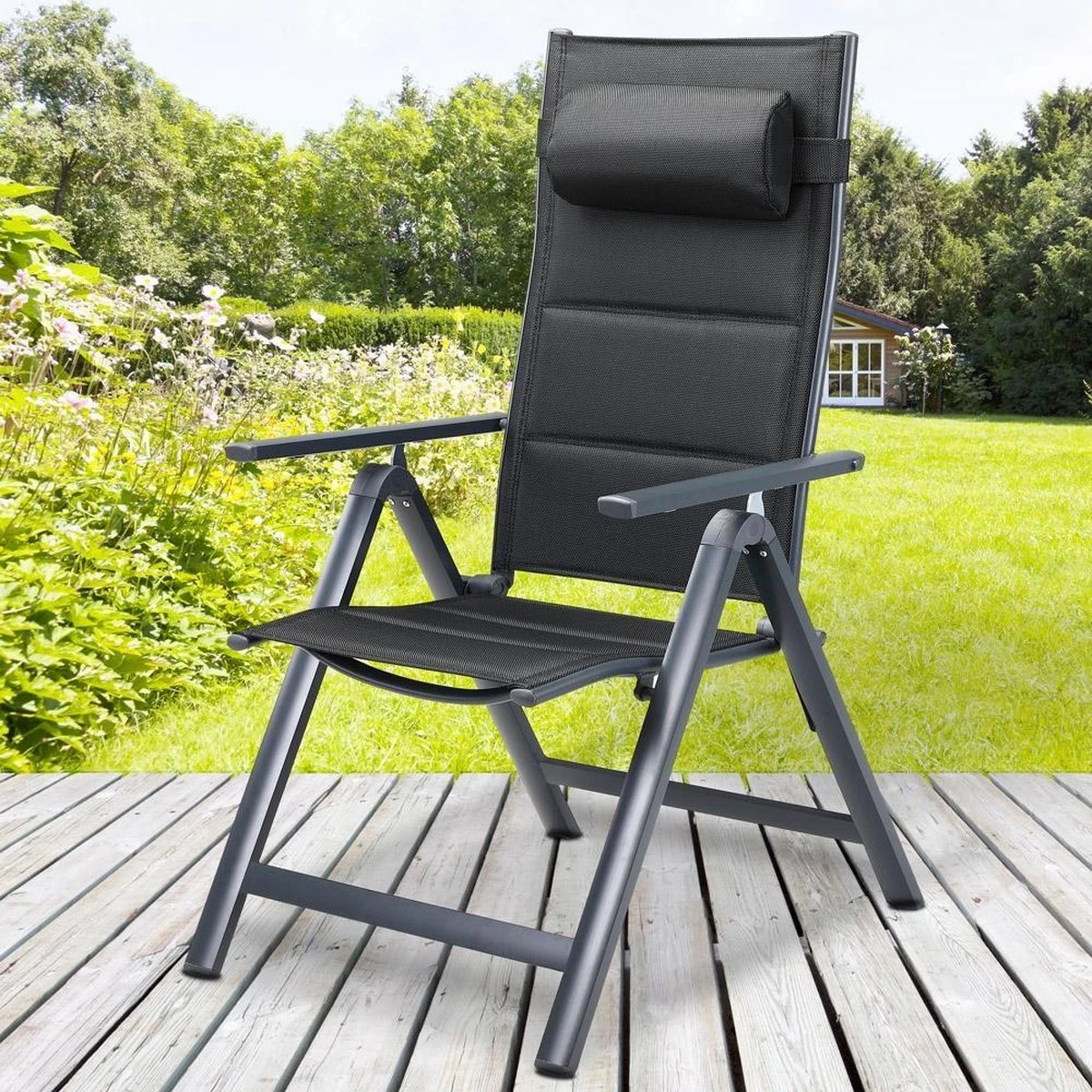 Casaria Tuinstoel Aluminium - 2 Stuks Inklapbaar - Antraciet 5 Casaria Tuinstoel Aluminium - 2 Stuks Inklapbaar - Antraciet - Afbeelding 5