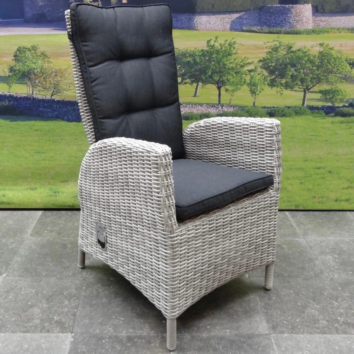 Menorca Dining Tuinstoel Verstelbaar Wit Grijs 1 Menorca Dining Tuinstoel Verstelbaar Wit Grijs