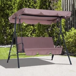 Outsunny Hollywoodschommel 3-zits Tuinschommel Schommelbank Met Dak 3 Kleuren 84A-054 -Optimaal Tuinmeubel Winkel 1200x1200 289