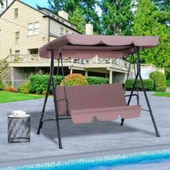 Outsunny Hollywoodschommel 3-zits Tuinschommel Schommelbank Met Dak 3 Kleuren 84A-054 -Optimaal Tuinmeubel Winkel 1200x1200 290