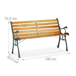 Relaxdays Tuinbank - Gietijzer - Parkbank - Tweezitter - Balkon & Terras - Houten Bank -Optimaal Tuinmeubel Winkel 1200x1200 411