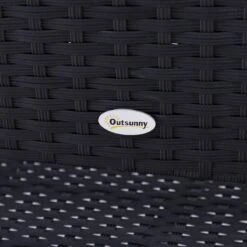 Outsunny Polyrotan Tuinbank 2-zits Parkbank Bank Staal Zwart 867-022 -Optimaal Tuinmeubel Winkel 1200x1200 425