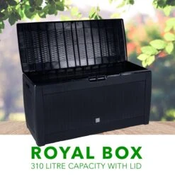 Opbergbox 310L UV-Bestendig Weerbestendig Wielen Tuinbox Rotan-look Antraciet -Optimaal Tuinmeubel Winkel 1200x1200 444