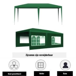 Merkloos Partytent - Paviljoen Opvouwbaar - Easy Up Tuintent Met Zijpanelen - Groen/ 6m X 3m/ 120g/m² -Optimaal Tuinmeubel Winkel 1200x1200 502