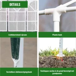 Merkloos Partytent - Paviljoen Opvouwbaar - Easy Up Tuintent Met Zijpanelen - Groen/ 6m X 3m/ 120g/m² -Optimaal Tuinmeubel Winkel 1200x1200 503