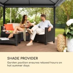 Blumfeldt Grandezza Cortina Tuinpaviljoen , 6 X6 Cm Stalen Frame Met Poedercoating , Overdekt Oppervlak Van 3 X 4 Meter , Polyester -Optimaal Tuinmeubel Winkel 1200x1200 507