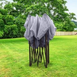 LifeGoods Partytent - 3x3 M - Zijwanden - Easy Up - Opvouwbaar - Waterdicht - Draagtas Met Wieltjes - Donkergrijs -Optimaal Tuinmeubel Winkel 1200x1200 515