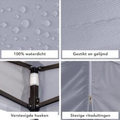 LifeGoods Partytent - 3x3 M - Zijwanden - Easy Up - Opvouwbaar - Waterdicht - Draagtas Met Wieltjes - Donkergrijs -Optimaal Tuinmeubel Winkel 1200x1200 516