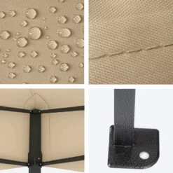 LifeGoods Partytent - 3x4.5 M - Zijwanden - Easy Up - Opvouwbaar - Waterdicht - Draagtas Met Wieltjes - Beige -Optimaal Tuinmeubel Winkel 1200x1200 566