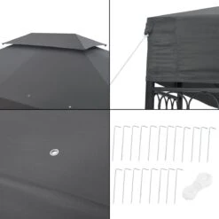 Paviljoen Lanciano Partytent 4x3x2,65 Cm Donkergrijs 11 Paviljoen Lanciano Partytent 4x3x2,65 Cm Donkergrijs -Optimaal Tuinmeubel Winkel 1200x1200 577