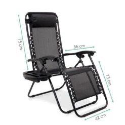 LifeGoods Opvouwbare Tuinstoelen - Verstelbaar Zonnescherm - 2 Stuks - 30°-90° Verstelbaar - Metaal - Zwart -Optimaal Tuinmeubel Winkel 1200x1200 58