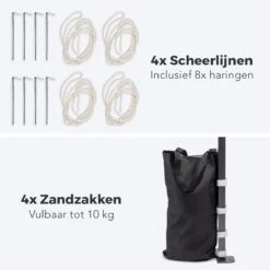 LifeGoods Partytent - 3x3 M - Zijwanden - Easy Up - Opvouwbaar - Waterdicht - Draagtas Met Wieltjes - Beige -Optimaal Tuinmeubel Winkel 1200x1200 583