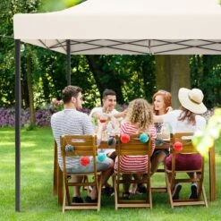 LifeGoods Partytent - 3x3 M - Zijwanden - Easy Up - Opvouwbaar - Waterdicht - Draagtas Met Wieltjes - Beige -Optimaal Tuinmeubel Winkel 1200x1200 587