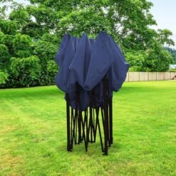 LifeGoods Partytent - 3x3 M - Easy Up - Opvouwbaar - Waterdicht - Draagtas Met Wieltjes - Donkerblauw -Optimaal Tuinmeubel Winkel 1200x1200 603