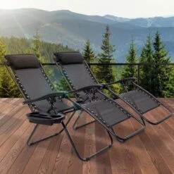 LifeGoods Opvouwbare Tuinstoelen - Verstelbaar Zonnescherm - 2 Stuks - 30°-90° Verstelbaar - Metaal - Zwart -Optimaal Tuinmeubel Winkel 1200x1200 62