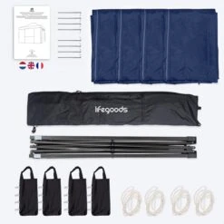 LifeGoods Partytent - 3x4.5 M - Easy Up - Opvouwbaar - Waterdicht - Draagtas Met Wieltjes - Donkerblauw 11 LifeGoods Partytent - 3x4.5 M - Easy Up - Opvouwbaar - Waterdicht - Draagtas Met Wieltjes - Donkerblauw -Optimaal Tuinmeubel Winkel 1200x1200 628