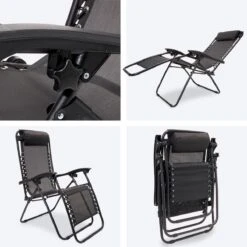LifeGoods Opvouwbare Tuinstoelen - Verstelbaar Zonnescherm - 2 Stuks - 30°-90° Verstelbaar - Metaal - Zwart -Optimaal Tuinmeubel Winkel 1200x1200 63