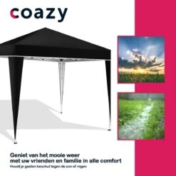 Coazy Waterdichte Partytent 3x3 Meter Opvouwbaar - Paviljoen - Easy Up - Pop-up Tent Met Haringen, Touw En Anti Slip Poten - Waterdicht - Partytenten Weerbestendig -Optimaal Tuinmeubel Winkel 1200x1200 636