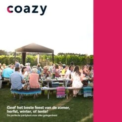 Coazy Waterdichte Partytent 3x3 Meter Opvouwbaar - Paviljoen - Easy Up - Pop-up Tent Met Haringen, Touw En Anti Slip Poten - Waterdicht - Partytenten Weerbestendig -Optimaal Tuinmeubel Winkel 1200x1200 637