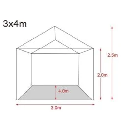 MaxxGarden Partytent Feesttent Paviljoen - 300 X 400 X 250 Cm - Zijwanden - Blauw -Optimaal Tuinmeubel Winkel 1200x1200 642