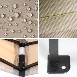 LifeGoods Partytent - 3x3 M - Easy Up - Opvouwbaar - Waterdicht - Draagtas Met Wieltjes - Beige -Optimaal Tuinmeubel Winkel 1200x1200 661