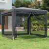 Prolenta Premium Partytent Met 4 Mesh Zijwanden 3x3 M HDPE Antracietkleurig