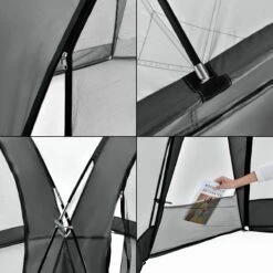 Pro-Tec Paviljoen Grästorp Met LED-verlichting 345x345x247 Cm Donkergrijs -Optimaal Tuinmeubel Winkel 1200x1200 672