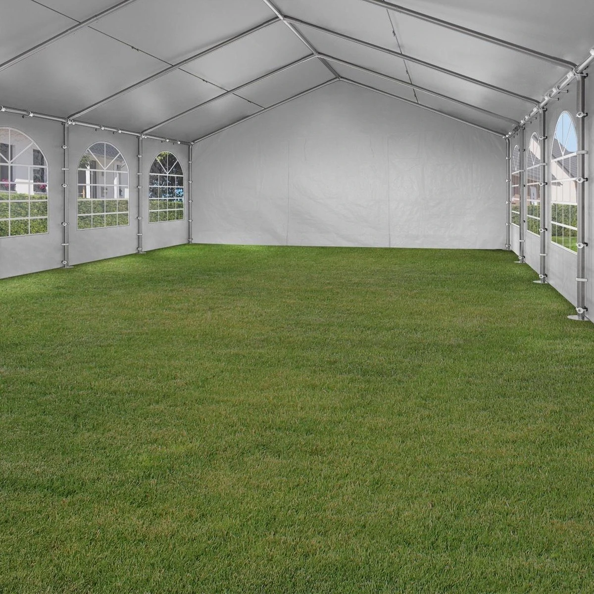 Hoogwaardige Partytent 3x6 M Van 240 G/m² PE Zeil Tuintent Feesttent Waterdicht In Wit 4 Hoogwaardige Partytent 3x6 M Van 240 G/m² PE Zeil Tuintent Feesttent Waterdicht In Wit - Afbeelding 4