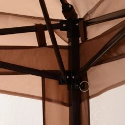 Outsunny Paviljoen Met Zijwanden Partytent Tuintent Popup 3,25 X 3,25 M Khaki 840-166 -Optimaal Tuinmeubel Winkel 1200x1200 684