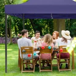 LifeGoods Partytent - 3x3 M - Zijwanden - Easy Up - Opvouwbaar - Waterdicht - Draagtas Met Wieltjes - Donkerblauw -Optimaal Tuinmeubel Winkel 1200x1200 700
