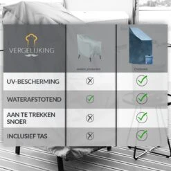 Chefarone Beschermhoes Tuinstoelen - Tuinstoelen Hoes - Tuinmeubelen - Weerbestendig - UV-bescherming - Grijs -Optimaal Tuinmeubel Winkel 1200x1200 720