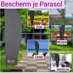 Parasolhoes Voor Zweefparasol–Waterdicht-met Rits En Stok-Superieure Kwaliteit-280cm X 81cm -Optimaal Tuinmeubel Winkel 1200x1200 745