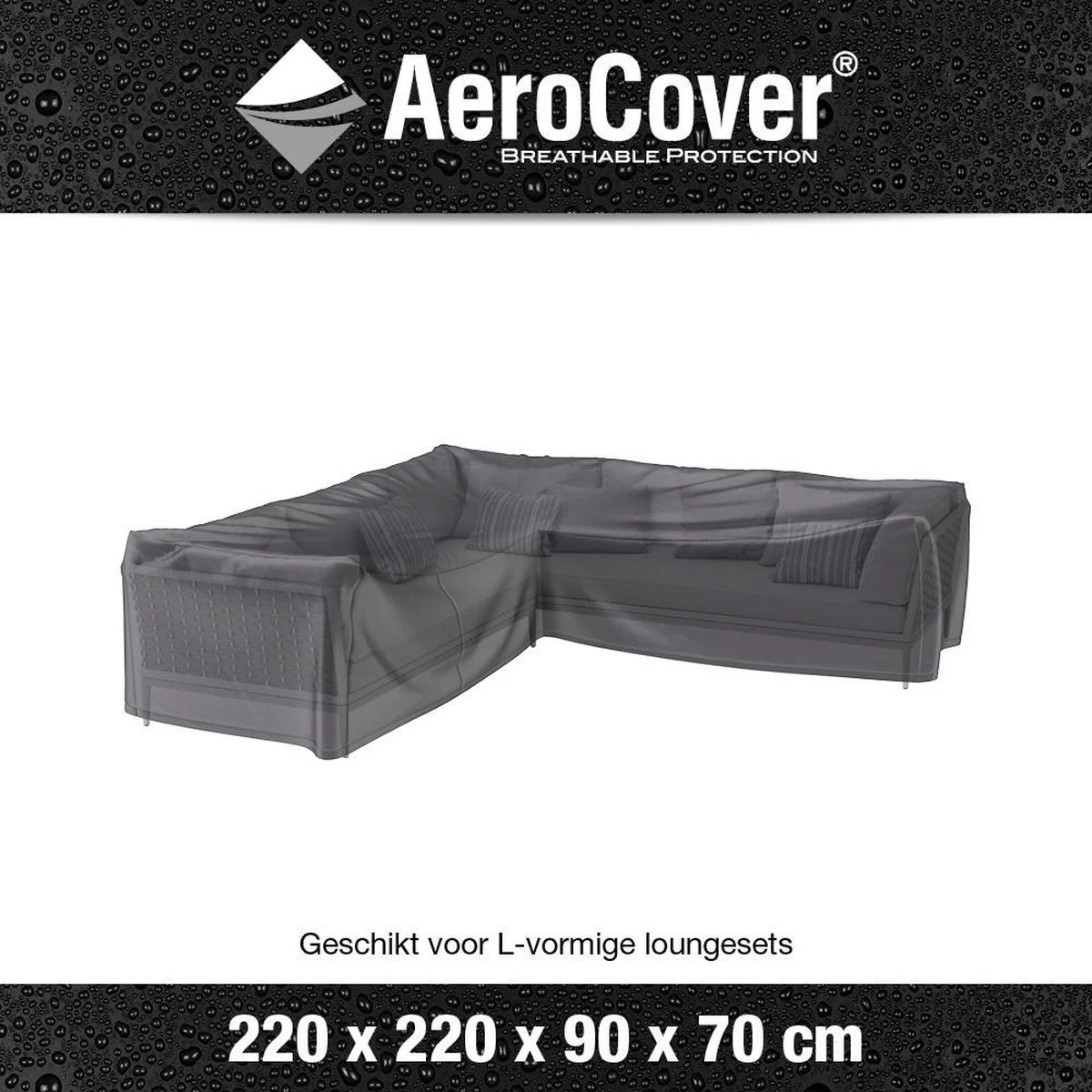 AeroCover Loungesethoes 220x220x90xH70 Cm - Antraciet 3 AeroCover Loungesethoes 220x220x90xH70 Cm - Antraciet - Afbeelding 3