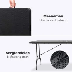 LifeGoods Klaptafel - Inklapbaar - 180 Cm - 6 Tot 8 Personen - Zwart -Optimaal Tuinmeubel Winkel 1200x1200 847