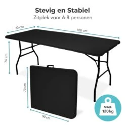 LifeGoods Klaptafel - Inklapbaar - 70x180cm - Verstelbare Vouwtafel - Weerbestendig - Zwart -Optimaal Tuinmeubel Winkel 1200x1200 862
