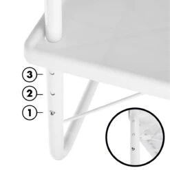 Luxe Inklapbare Balkontafel – 52 X 40 X 56cm – Wit – Hangend – Balkonbar – Balkontafels – Balkontafeltje – Hangtafel Balkon – Balcony Table – Voor Aan Het Balkon – Ophangbaar – Opklapbaar – Tafel – Inklapbaar – Buiten – Tafeltje – Klaptafel -Optimaal Tuinmeubel Winkel 1200x1200 883