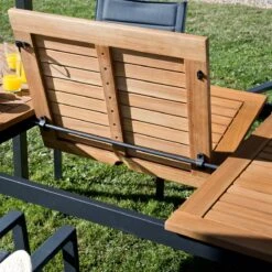 NATERIAL - Uitschuifbare Tuintafel ORIS - Uitschuifbare Tafel Voor 6 Tot 8 Personen - 180-240x100 Cm - Aluminium - Hout Eucalyptus -Optimaal Tuinmeubel Winkel 1200x1200 896