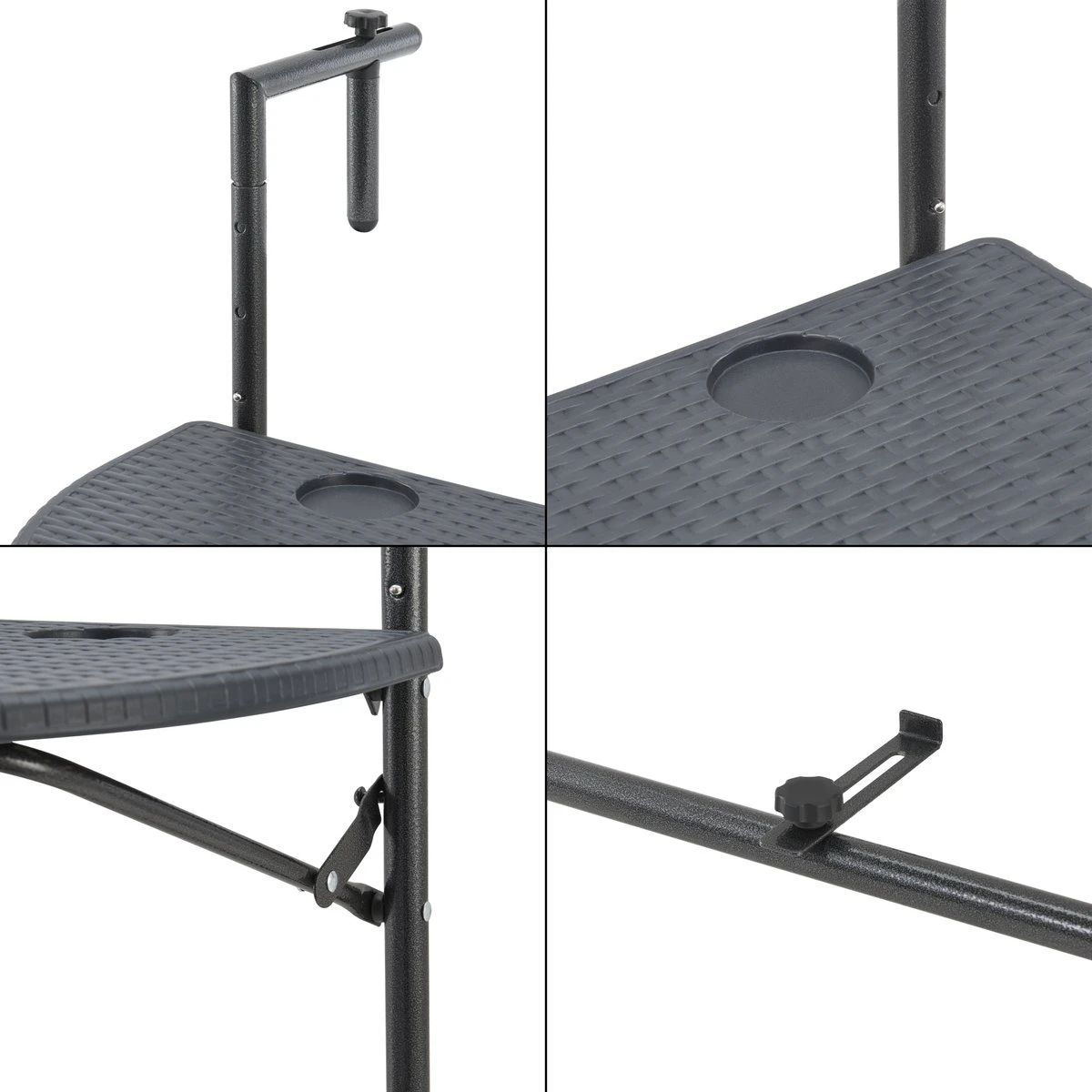 Balkontafel Cicala Inklapbaar 83,5x60x64 Cm Donkergrijs 7 Balkontafel Cicala Inklapbaar 83,5x60x64 Cm Donkergrijs - Afbeelding 7