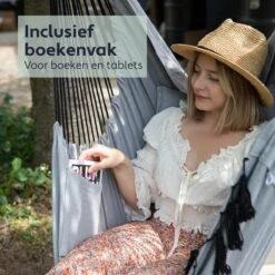 Vita5 XXL Hangstoel | Binnen&Buiten Hangnest | Incl. 2 Kussens En Boekenvak | Volwassenen&Kinderen | Hangmatstoel Tot 225kg | Grijs -Optimaal Tuinmeubel Winkel 1200x1200 93