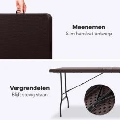 LifeGoods Klaptafel - Inklapbaar - 180 Cm - 6 Tot 8 Personen - Bruin -Optimaal Tuinmeubel Winkel 1200x1200 938