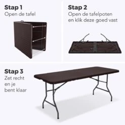 LifeGoods Klaptafel - Inklapbaar - 180 Cm - 6 Tot 8 Personen - Bruin -Optimaal Tuinmeubel Winkel 1200x1200 939