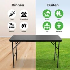LifeGoods Klaptafel - Inklapbaar - 120 Cm - 4 Personen - Zwart -Optimaal Tuinmeubel Winkel 1200x1200 945