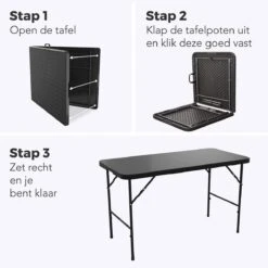 LifeGoods Klaptafel - Inklapbaar - 120 Cm - 4 Personen - Zwart -Optimaal Tuinmeubel Winkel 1200x1200 948