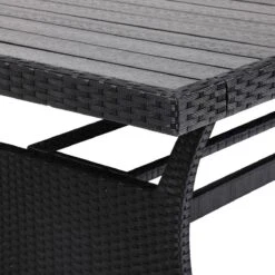 Casaria Polyrattan Tuintafel - WPC Tafelblad 190x90x74 Cm – Zwart -Optimaal Tuinmeubel Winkel 1200x1200 955